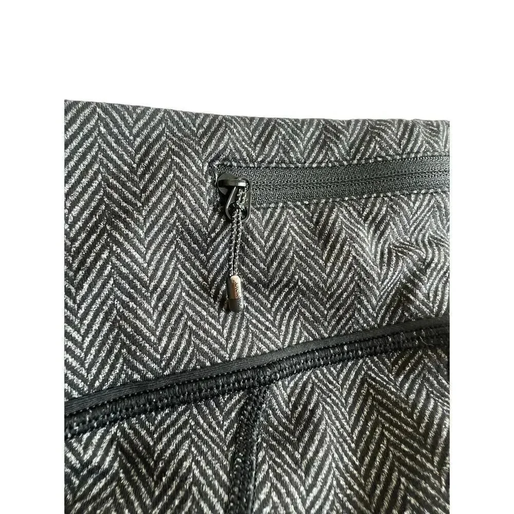 Lululemon Pace Rival Crop Giant Herringbone Heathered Black Size 4